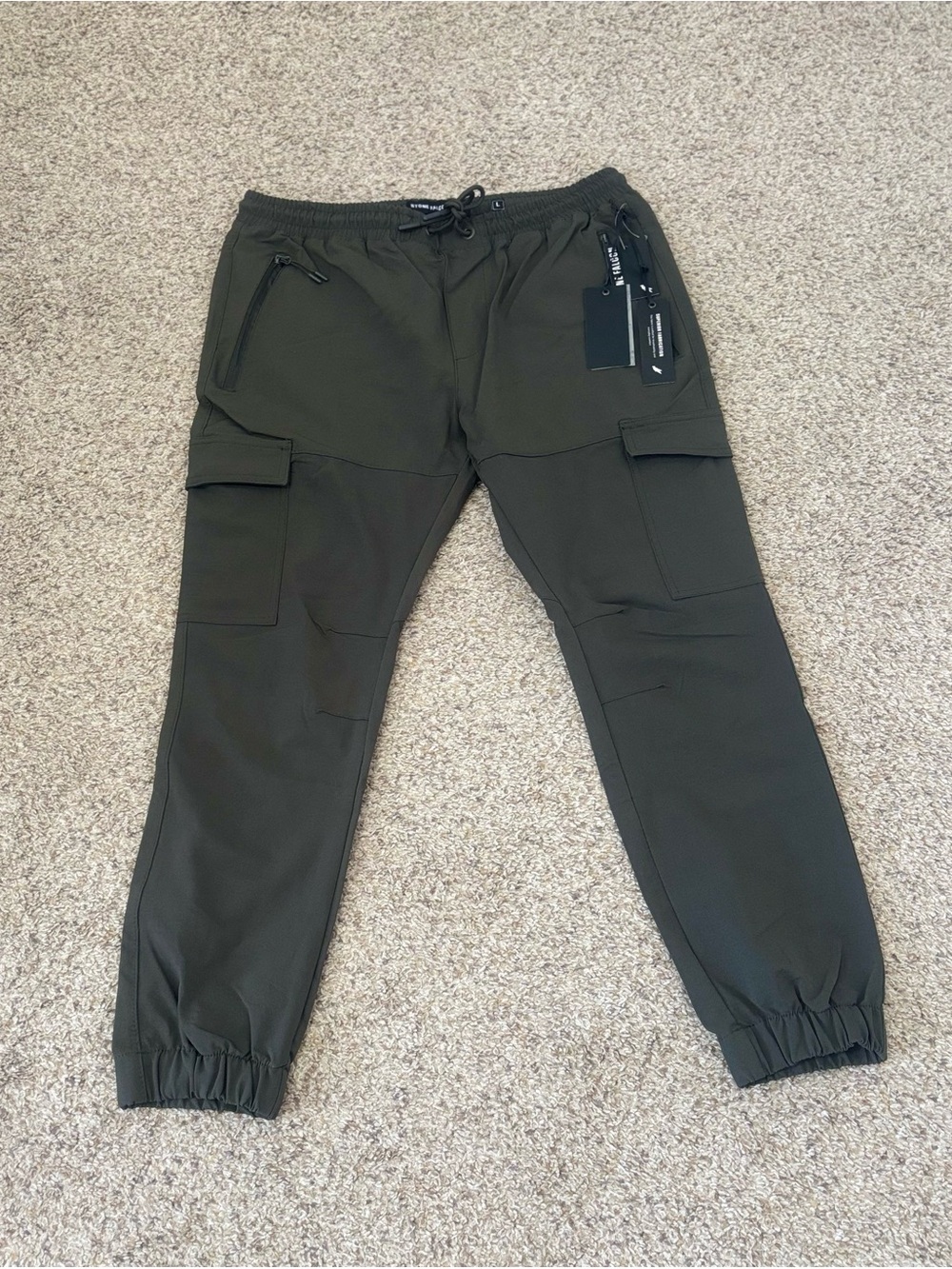 Stone Falcon Men's Slim Fit Casual Cargo Joggers Size: Large